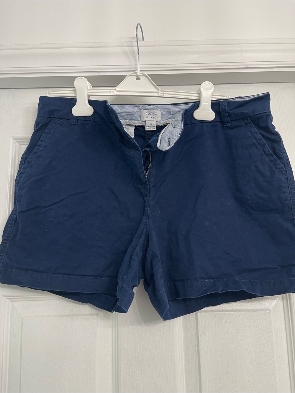 crown & ivy Navy Casual Cotton Shorts